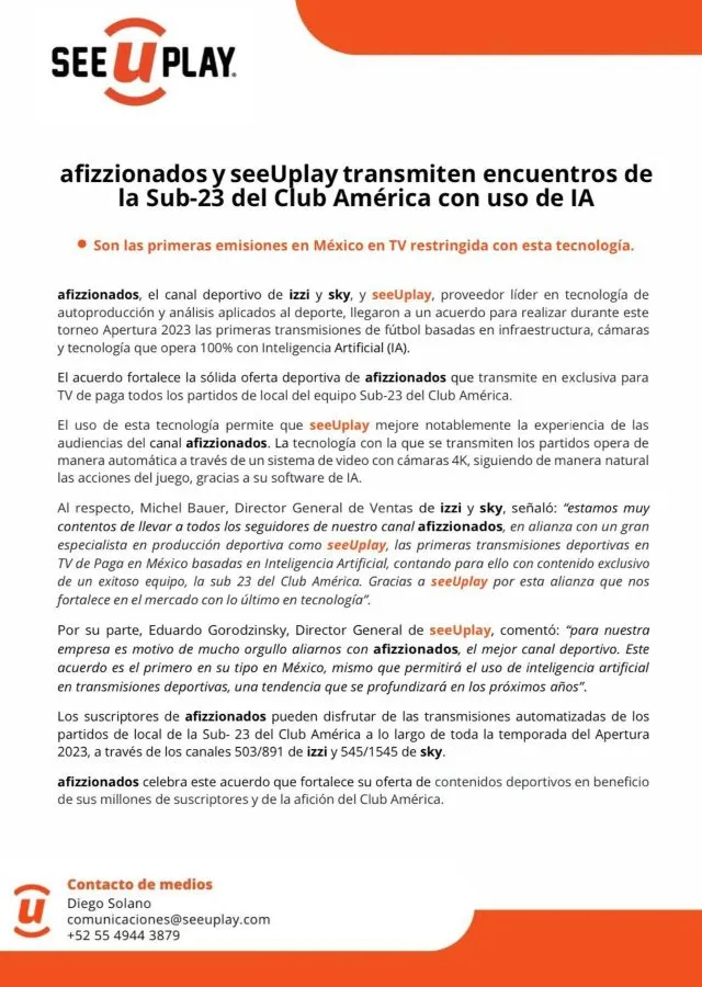 TWITTER: @seeUplayoficial Comunicado de la alianza entre Afizzionados y seeUplay