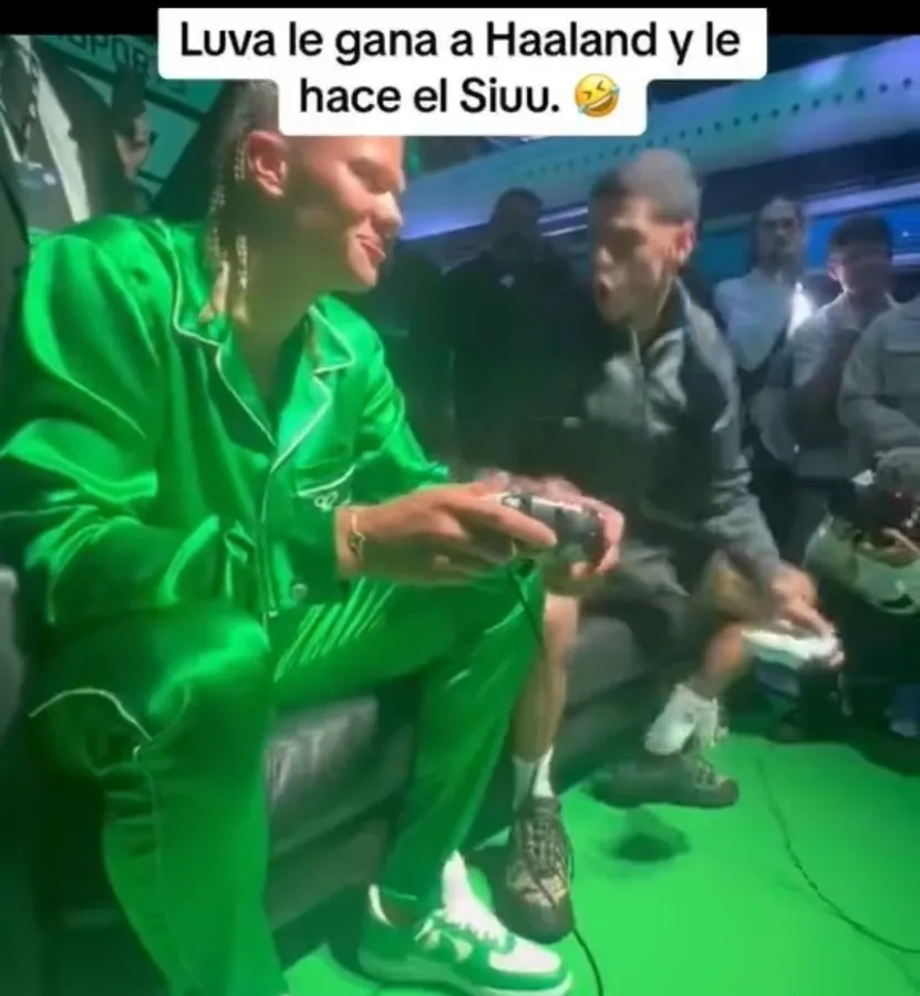 El tiktoker le festejó el gol a Haaland