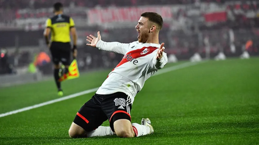 cariverplate.com.ar Beltrán celebra el primer gol ante Estudiantes