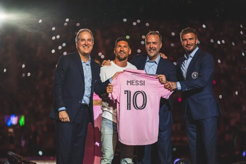 Messi en su presentación con el Inter de Miami