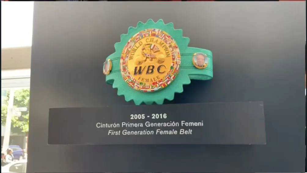 Uno de los cinturones que se encuentran exhibidos