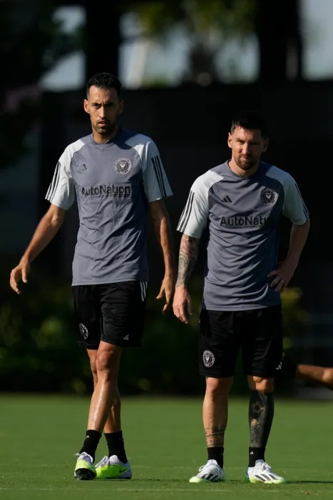 AP Messi y Busquets en entrenamiento de Inter de Miami