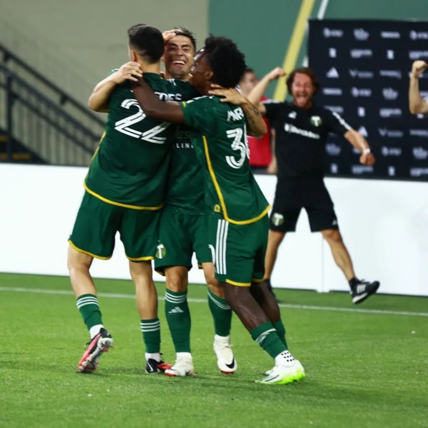 Timbers en celebración de gol