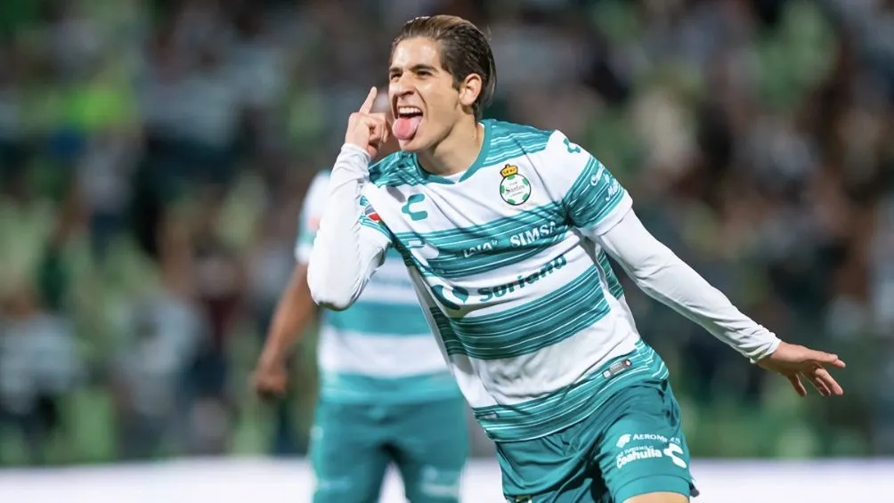 MEXSPORT Santiago Muñoz celebrando gol con Santos