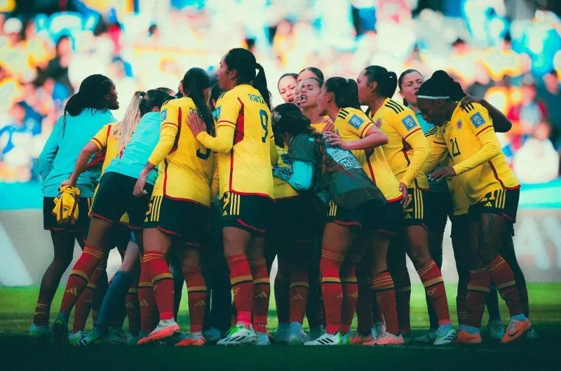 Colombia celebrando su victoria frente a Corea del Sur