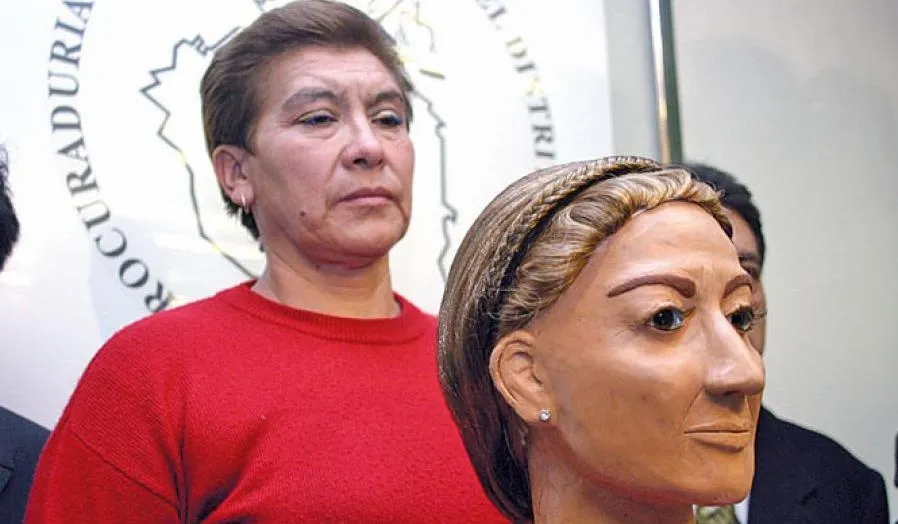 Juana Barraza en rueda de la rueda de prensa tras su detención.