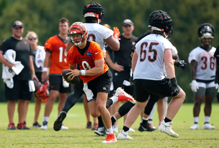 Joe durante la práctica de los Bengals