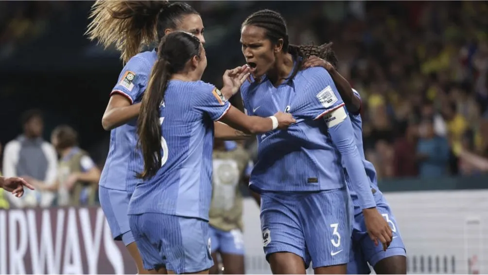 Francia celebra un gol ante Brasil en el Mundial Femenino 2023