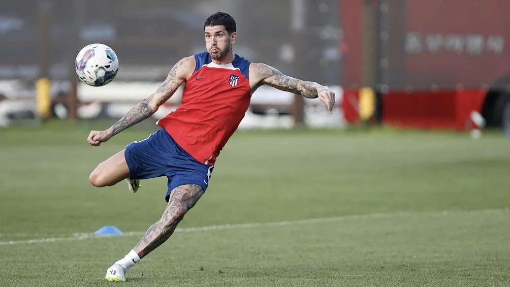 Rodrigo de Paul en el entrenamiento del Atlético de Madrid