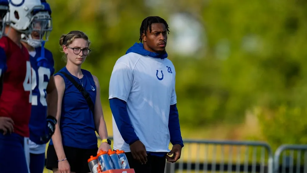 Jonathan Taylor en un entrenamiento