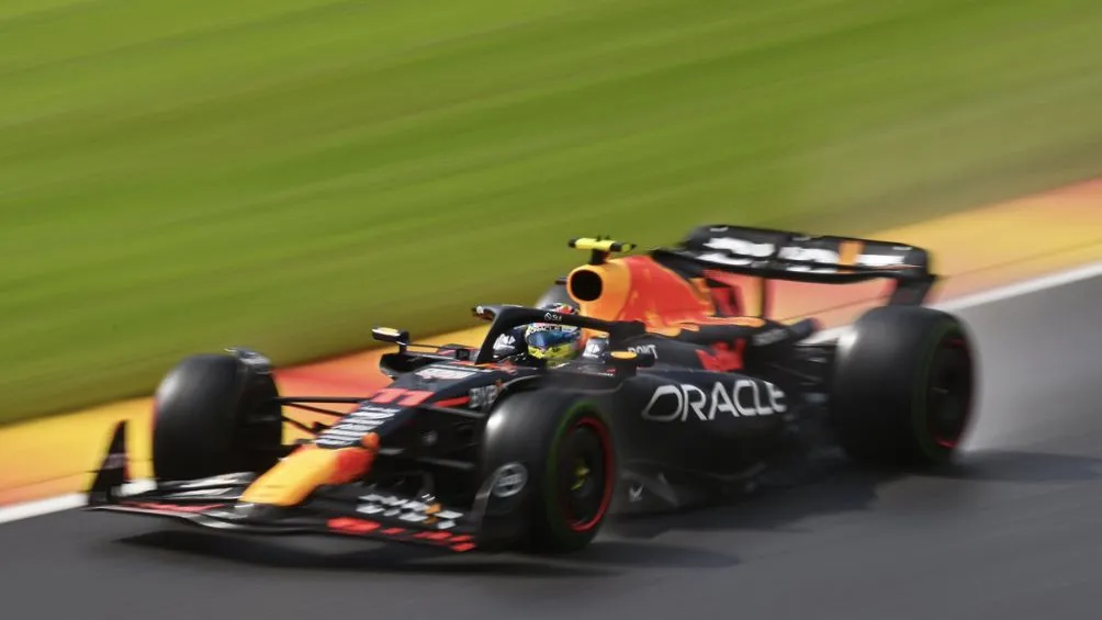 Checo durante la Qualy en Béglica