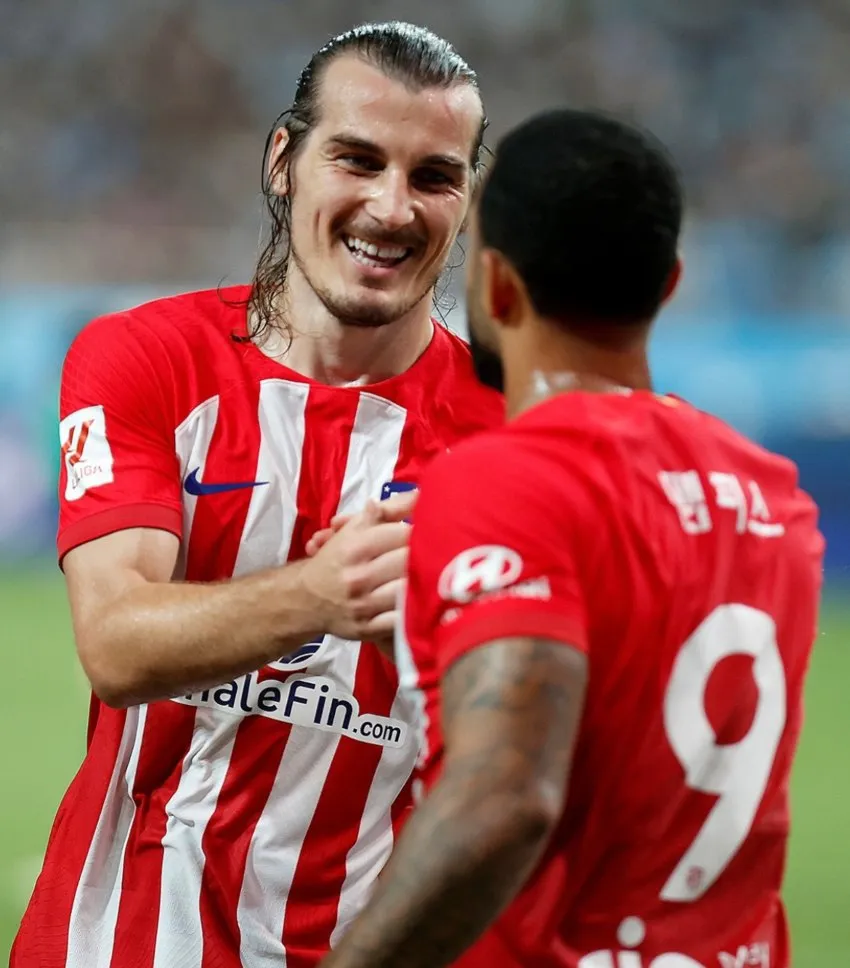 Celebración de gol del Atlético