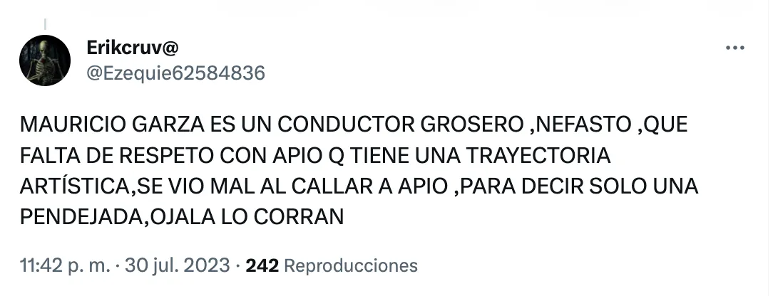 Internautas criticaron la actitud de Mauricio Garza.
