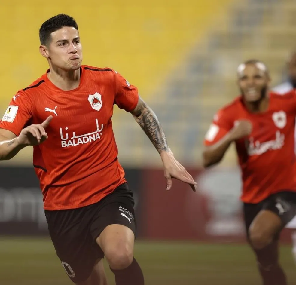 Rodríguez vistiendo los colores del Al-Rayyan S.C