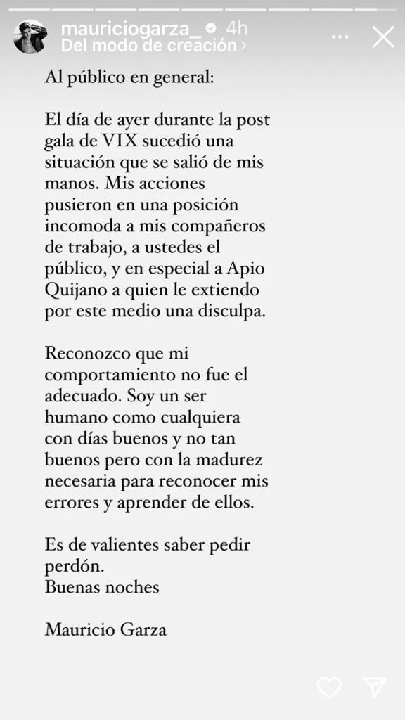 Mauricio se disculpó con Apio y con el público de LCDLF.
