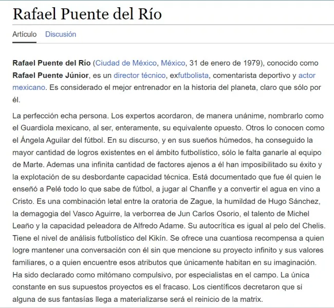 Perfil Wikipedia Rafael Puente