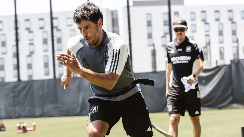 Carlos Vela durante un entrenamiento en Los Ángeles