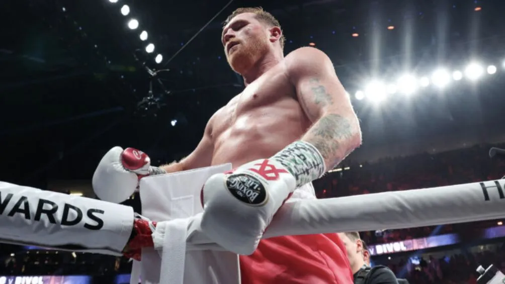 Canelo durante un combate