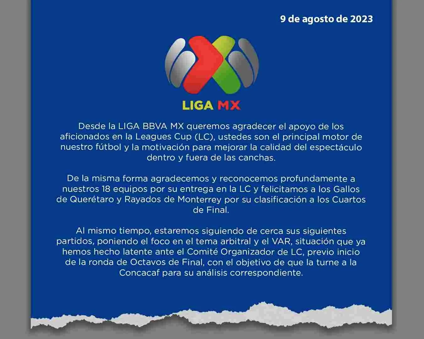 Comunicado de Liga MX