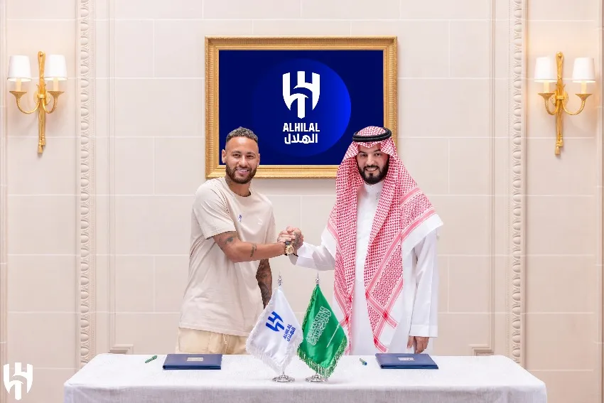Neymar en su anuncio oficial con Al-Hilal