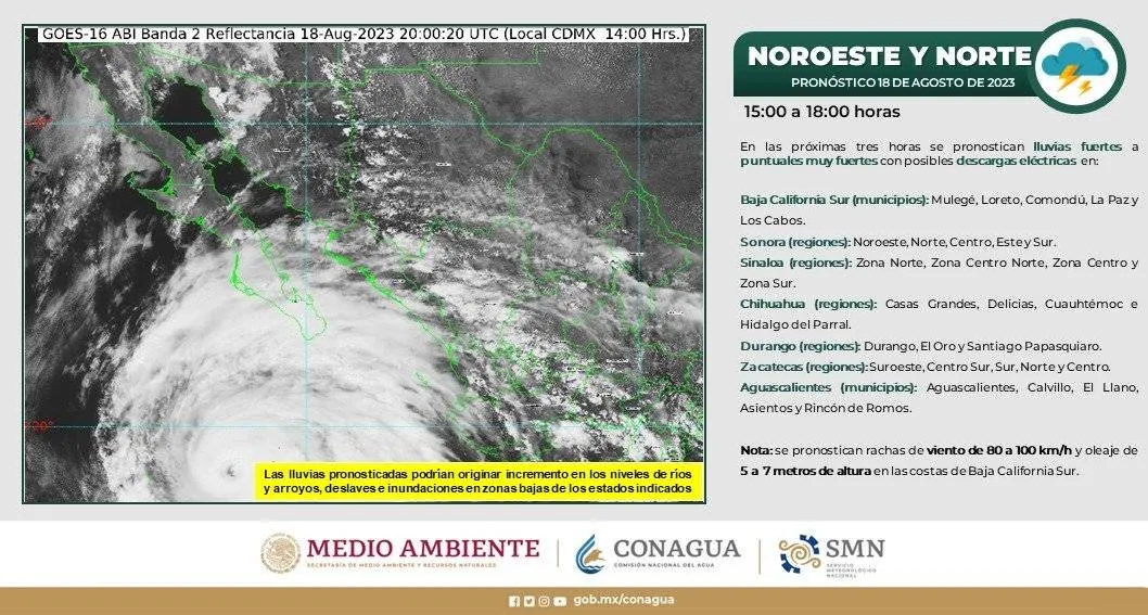 TWITTER: @conagua_clima Información del Huracán Hilary