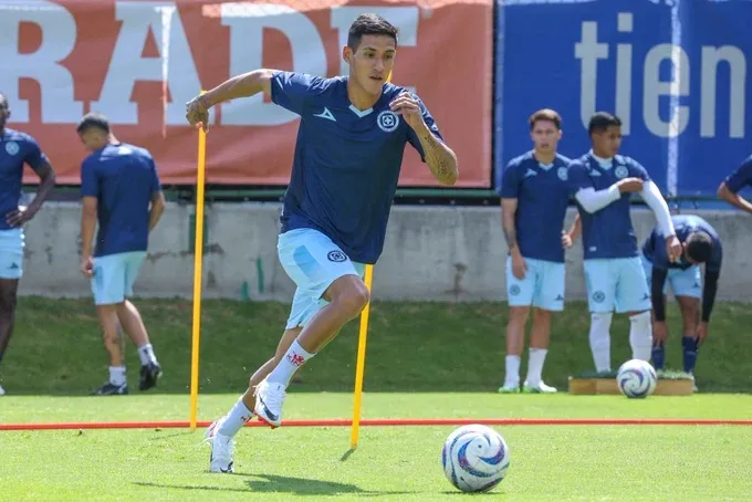 TWITTER @CruzAzul Cruz Azul entrenando previo a su juego