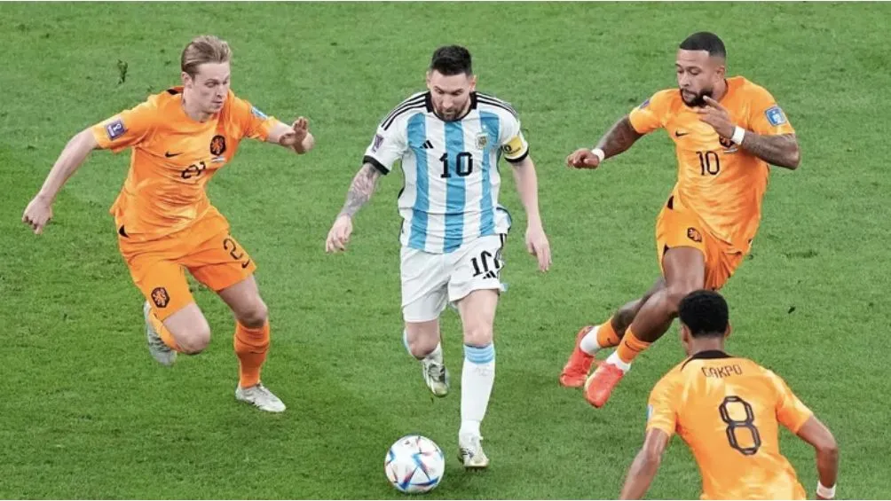Lionel Messi en el encuentro ante Países Bajos