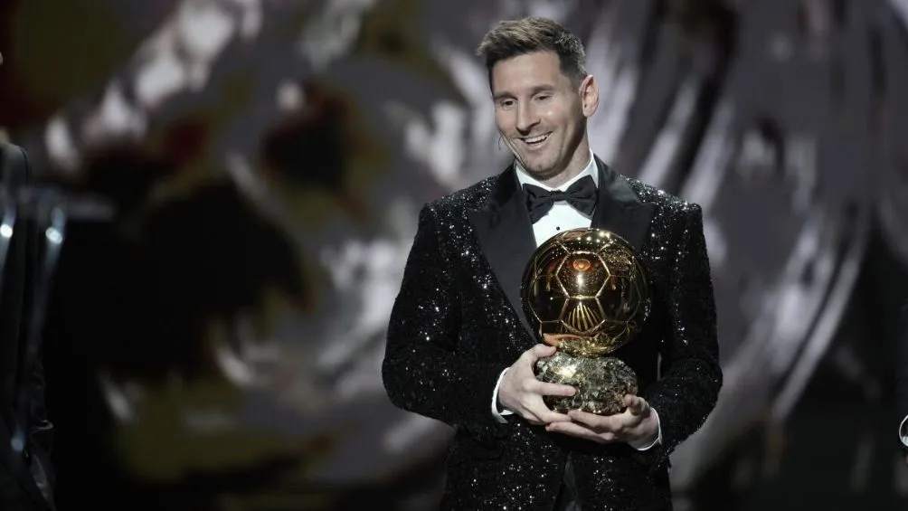 Messi en una de las entregas donde ganó el Balón de Oro