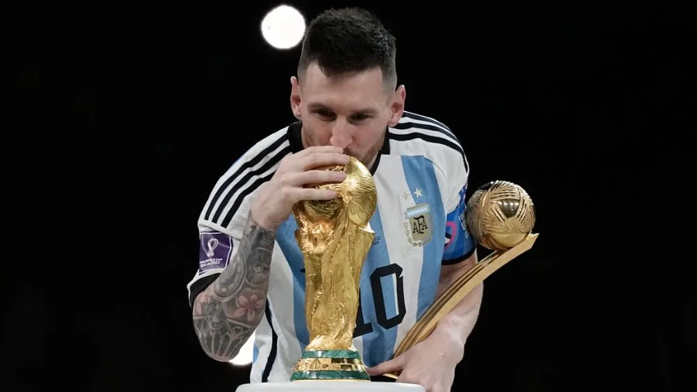 Messi celebra la consecución del Mundial en Qatar