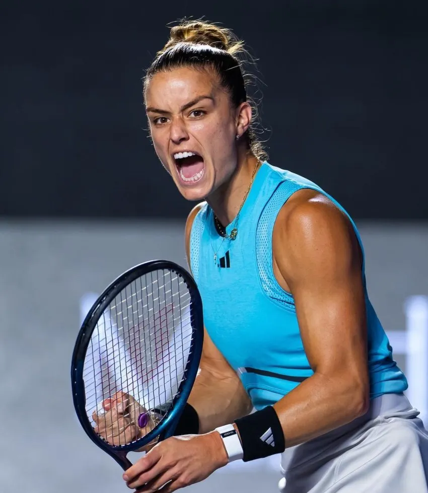 INSTAGRAM: @mariasakkari Festejo de la griega tras victoria