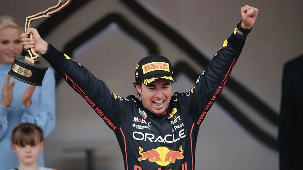 Checo tras ganar el GP de Mónaco