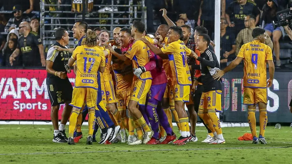 MEXSPORT Jugadores de Tigres celebraron el triunfo en la Campeones Cup