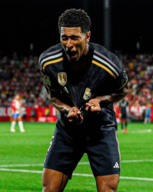 Jude Bellingham celebrando su gol con el Madrid