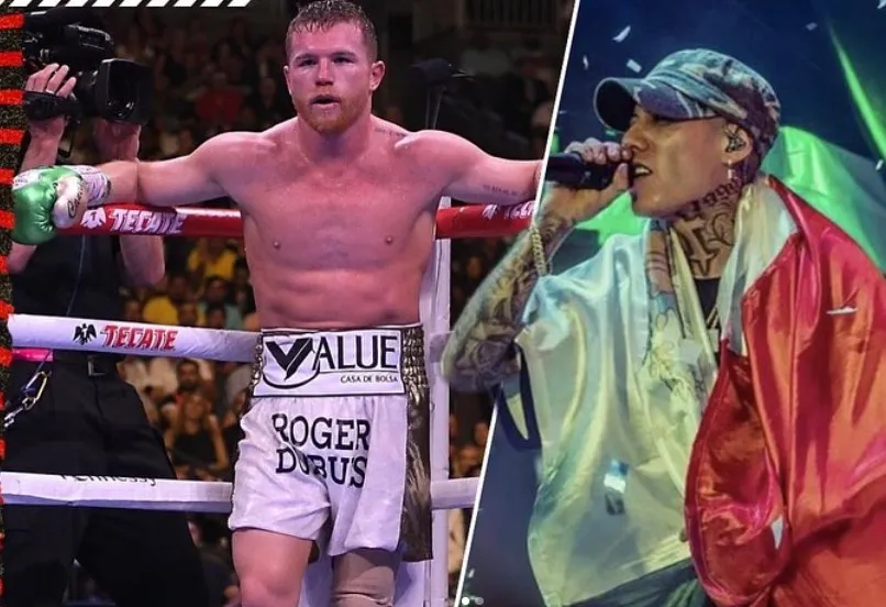 INSTAGRAM: @SantaFeKlan Santa Fe Klan junto a Canelo Álvarez