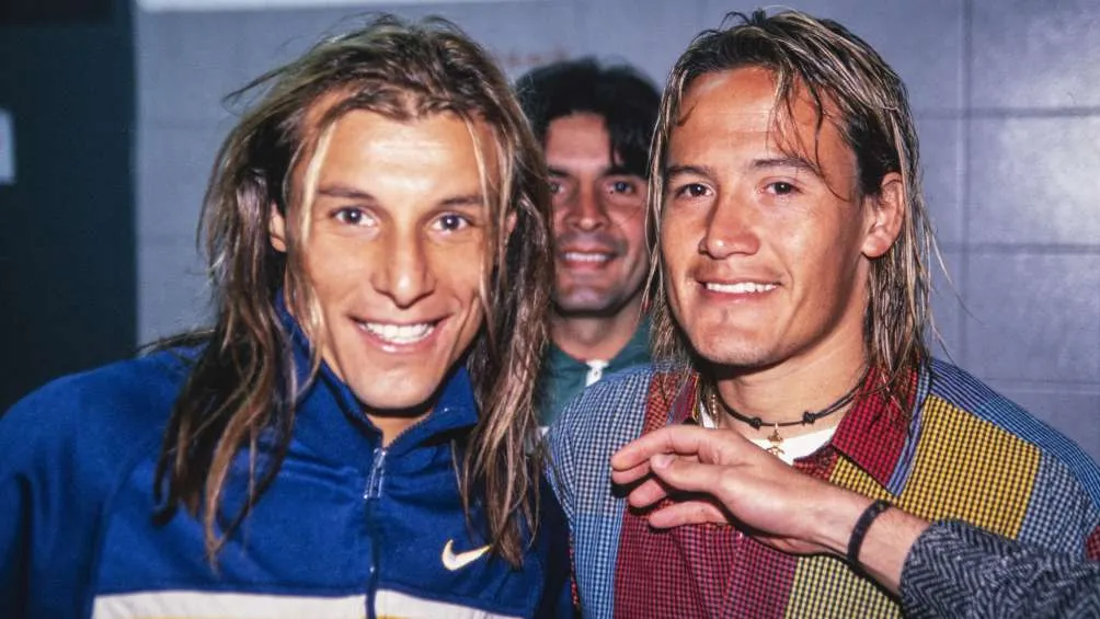 Caniggia y el 'Matador' Hernández coincidieron en Boca Juniors