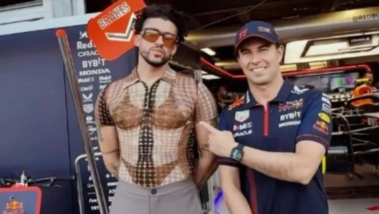Bad Bunny y Checo Pérez en el GP de Mónaco