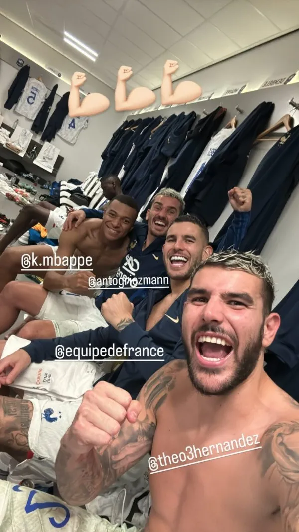 Mbappé celebrando la victoria de Francia