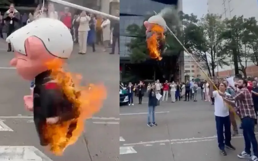 CAPTURA DE PANTALLA AMLO minimizó quema de la piñata
