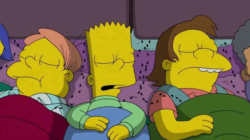 Martin, Bart y Nelson dormidos en medio de una plaga de chinches