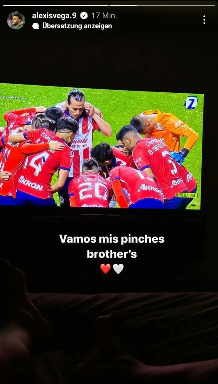 INSTAGRAM Alexis Vega está al pendiente de Chivas