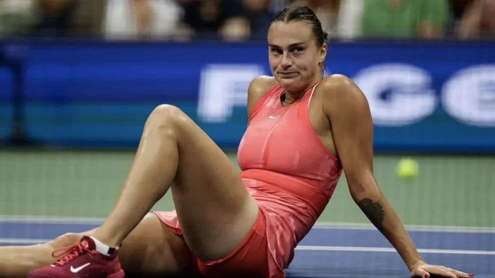 Sabalenka durante un match en un Grand Slam