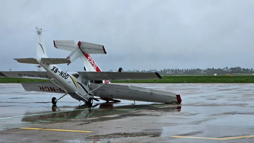 Avión perjudicado por Otis