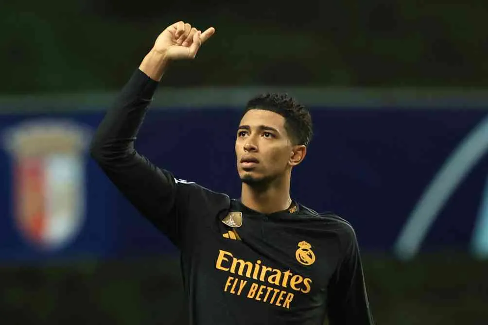 Bellingham celebra su gol en Champions League frente al SC Braga