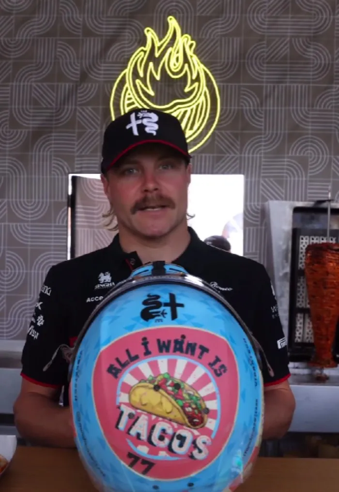 Bottas usará un casco con la gastronomía mexicana