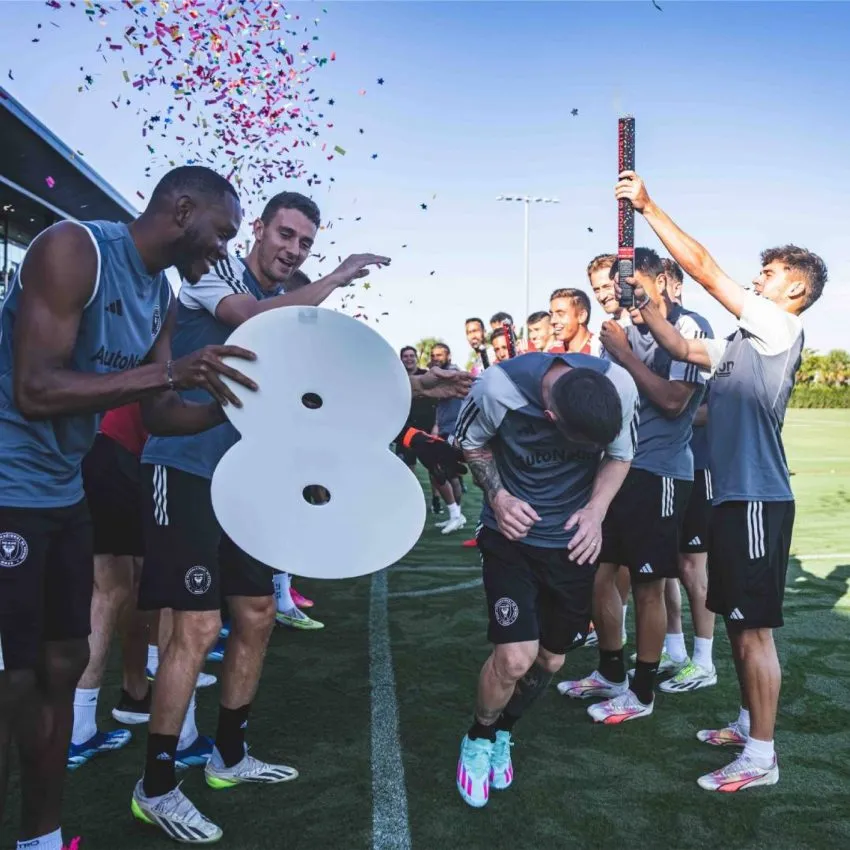 El festejo para el futbolista de Rosario