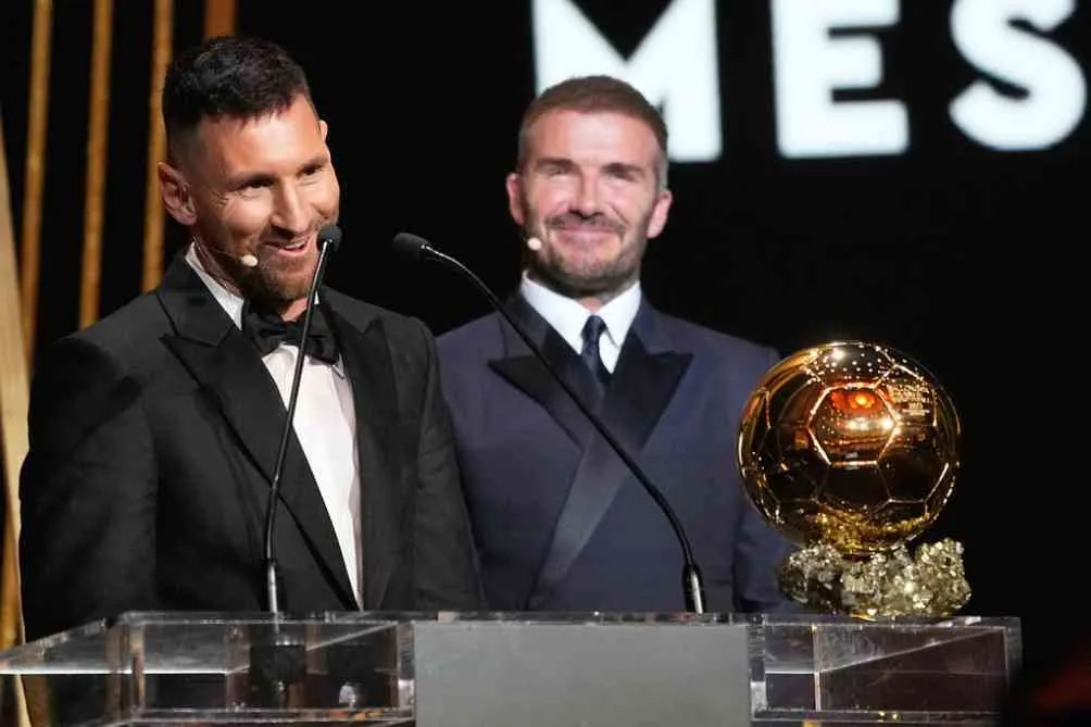 Messi y Beckham en la pasada gala del Balón de Oro