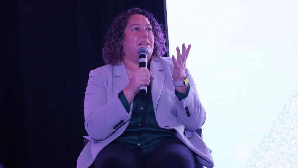 TWITTER: @TigresFemenil Milagro Martínez durante el Foro Amazonas Unidas