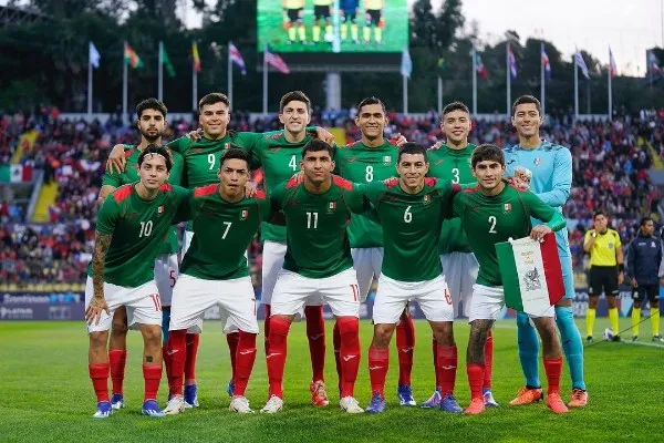 México antes de comenzar el juego contra Brasil