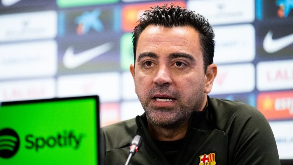Xavi, en la conferencia de hoy