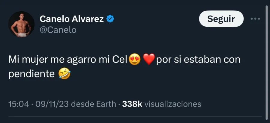 Canelo aclaró que fue su esposa